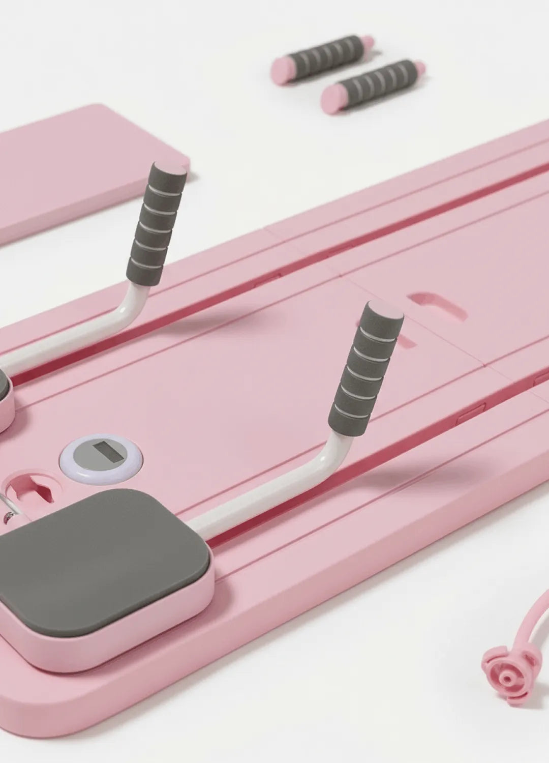 Détail planche pilates rose finition et surface